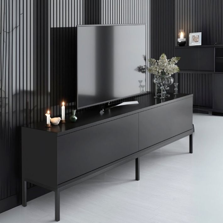 Έπιπλο τηλεόρασης Lord Megapap χρώμα μαύρο 180x30x47εκ.