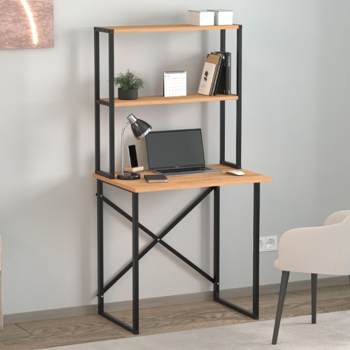 Γραφείο εργασίας Pope Megapap χρώμα pine oak 73x52x146εκ.