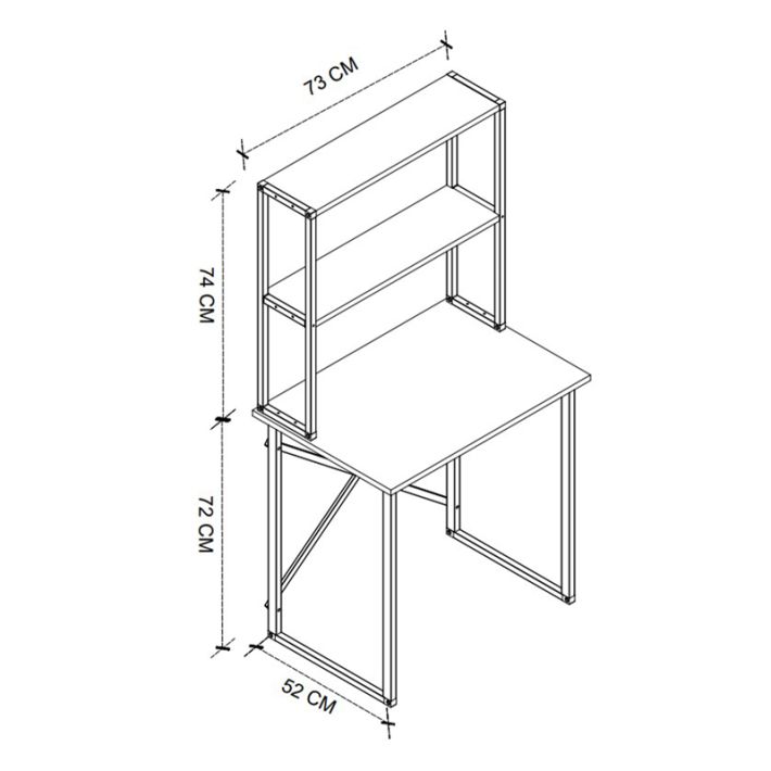 Γραφείο εργασίας Pope Megapap χρώμα pine oak 73x52x146εκ.