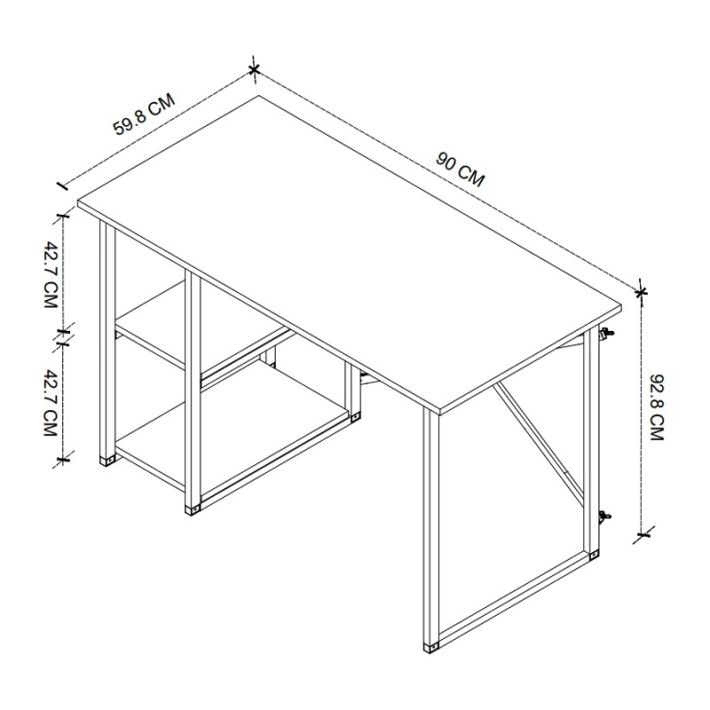 Γραφείο εργασίας Verno Megapap χρώμα pine oak 90x59,8x92,8εκ.