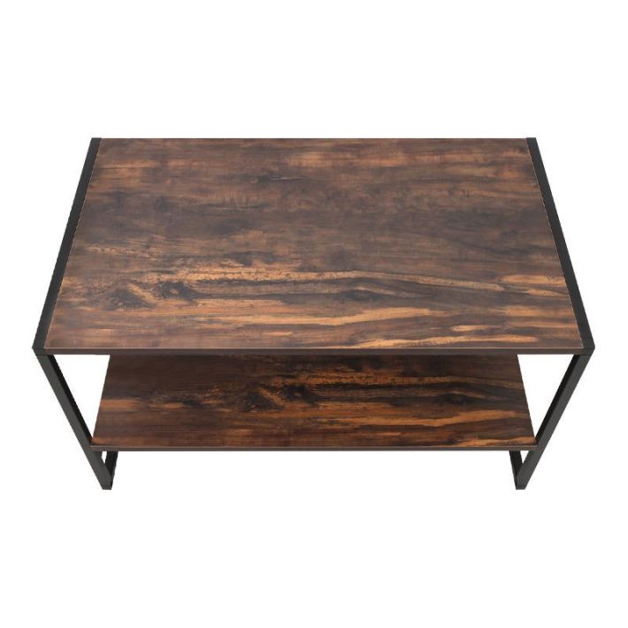 Τραπεζάκι σαλονιού Giza Megapap χρώμα rustic καρυδί 90,2x50,3x50,4εκ.