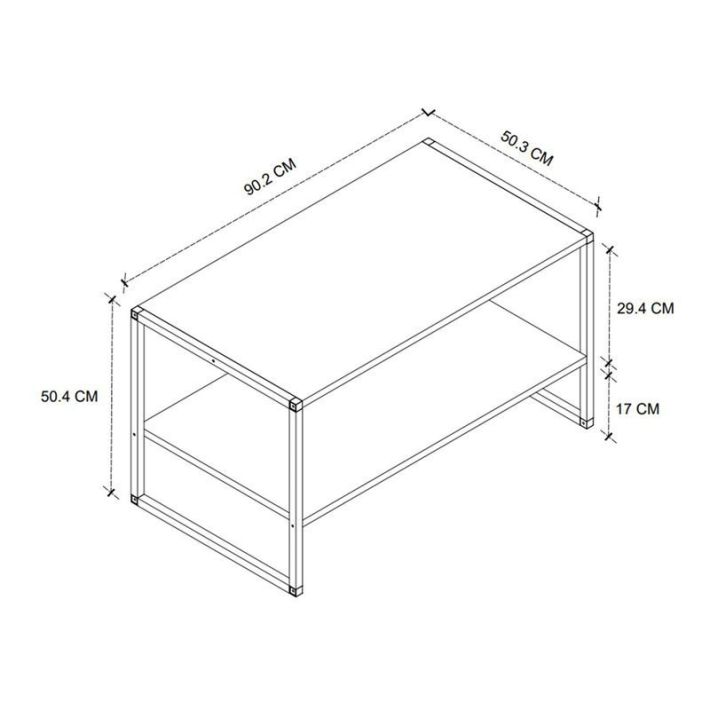 Τραπεζάκι σαλονιού Giza Megapap χρώμα rustic καρυδί 90,2x50,3x50,4εκ.