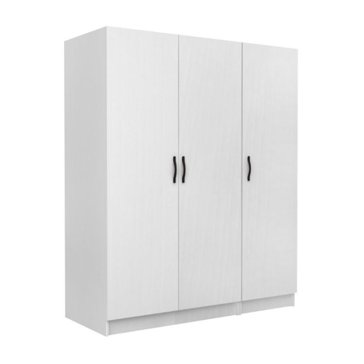 Ντουλάπα ρούχων Victoria Megapap τρίφυλλη χρώμα λευκό 150x60x181εκ.
