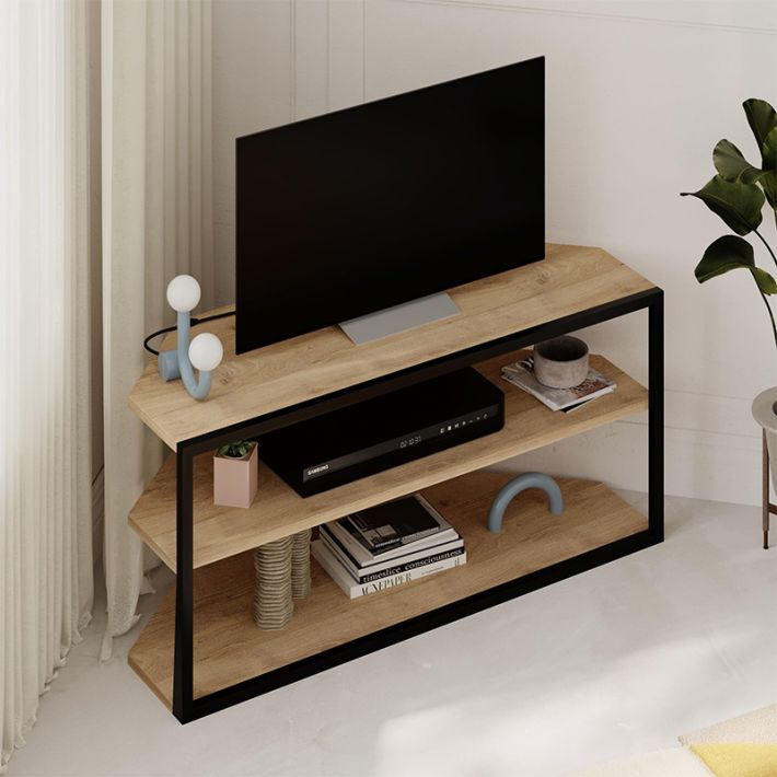 Έπιπλο τηλεόρασης γωνιακό Echo Megapap χρώμα sapphire oak 98x37x45εκ.