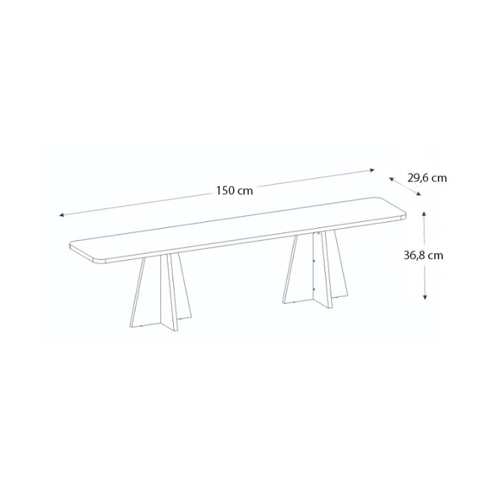 Έπιπλο τηλεόρασης Sugar Megapap χρώμα λευκό 150x29,6x36,8εκ.