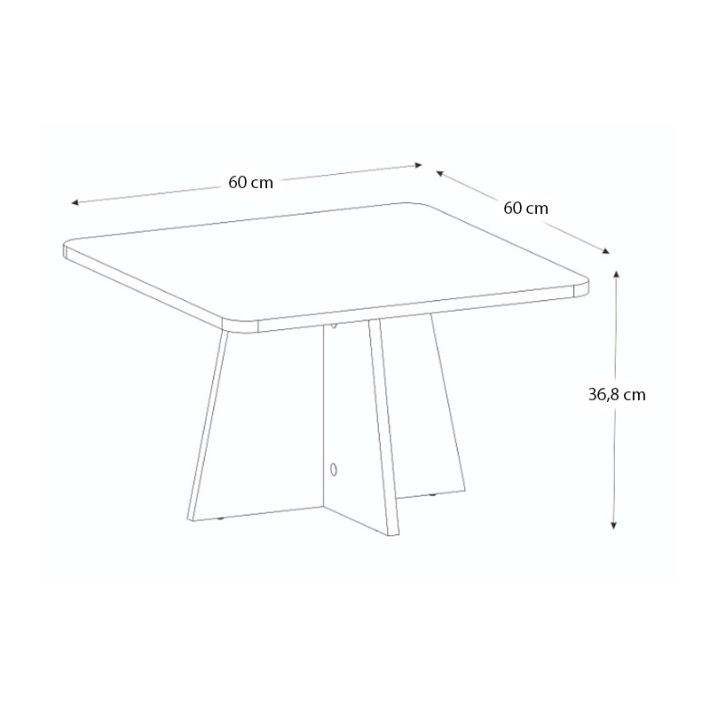 Τραπεζάκι σαλονιού Sugar Megapap χρώμα λευκό 60x60x36,8εκ.