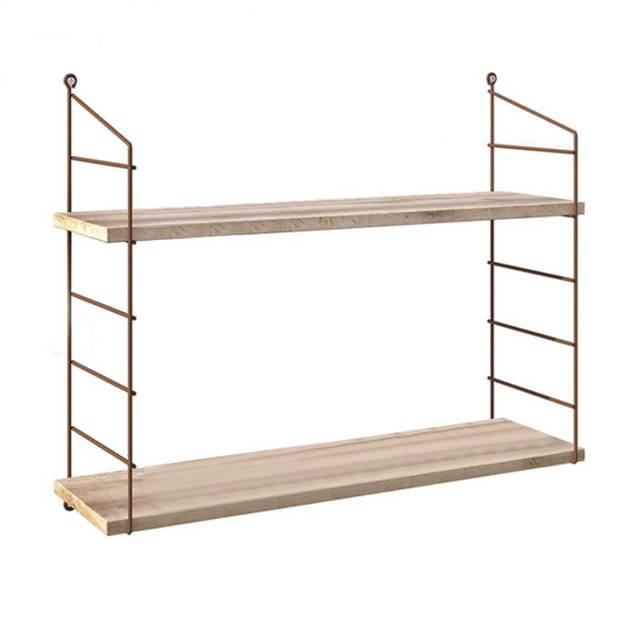 Ραφιέρα τοίχου Armoni Megapap χρώμα sacramento oak - καφέ μέταλλο 72x20x58εκ.