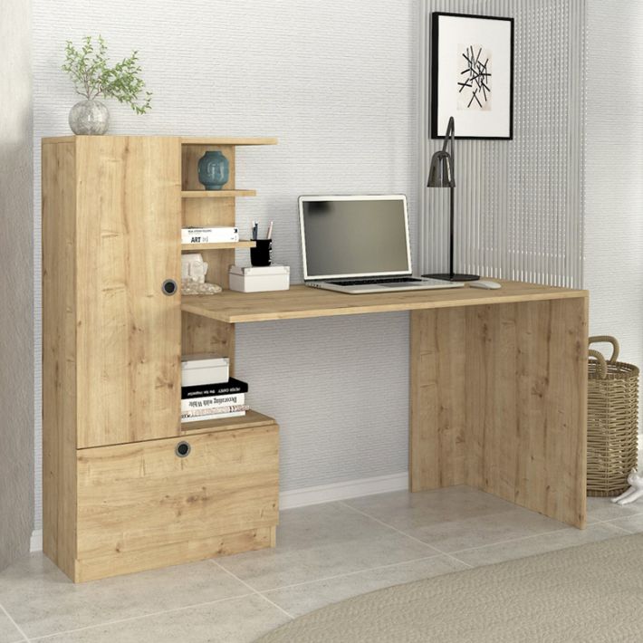 Γραφείο εργασίας Domingo Megapap χρώμα sapphire oak 149,5x60x120εκ.