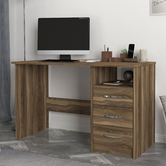 Γραφείο εργασίας Eldoris Megapap χρώμα καρυδί 120x60x75εκ.