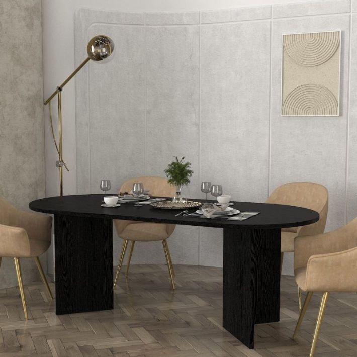 Τραπέζι Cortado Megapap χρώμα sencron black 200x90x74εκ.