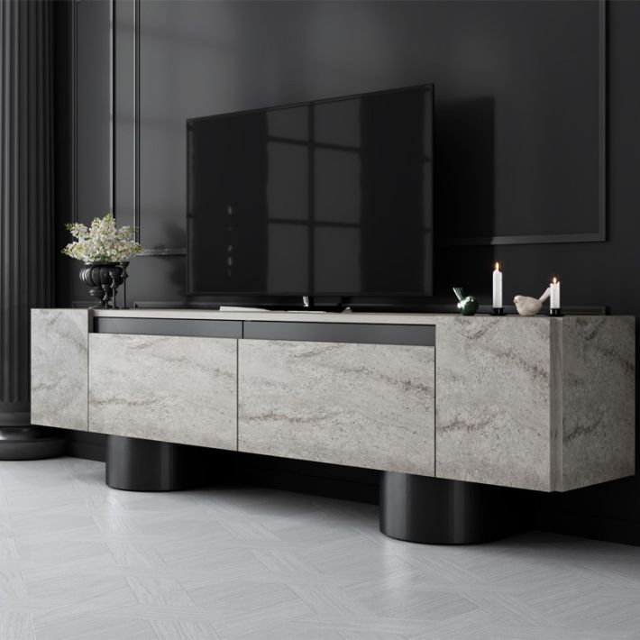 Έπιπλο τηλεόρασης Haven Megapap χρώμα travertine 180x30x50εκ.