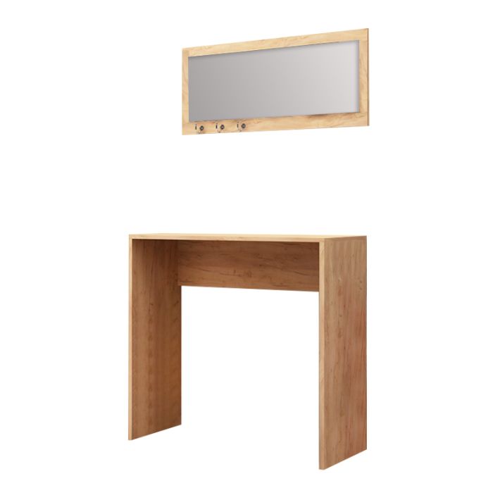 Κονσόλα με καθρέπτη Cosenza Megapap χρώμα oak 80x30x82εκ.