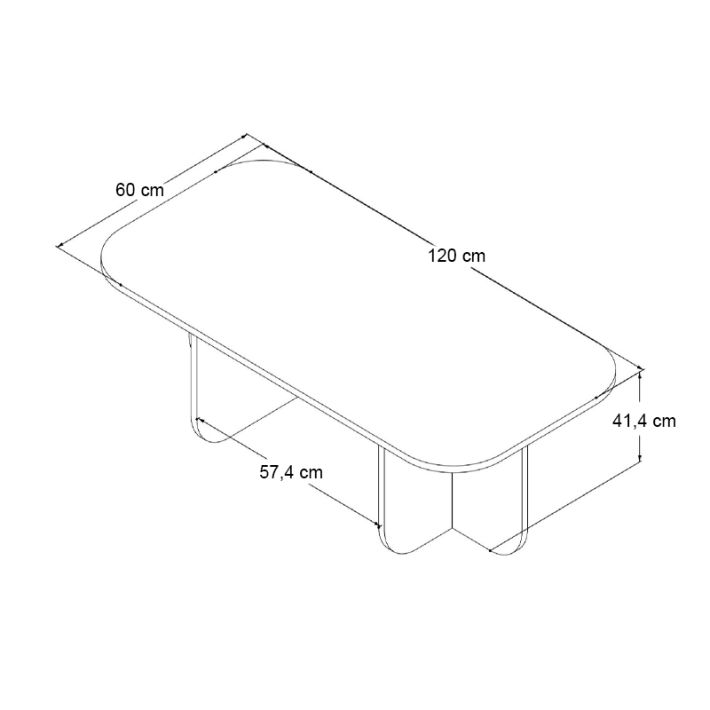 Τραπεζάκι σαλονιού Becaj Megapap χρώμα atlantic pine 120x60x41,4εκ.