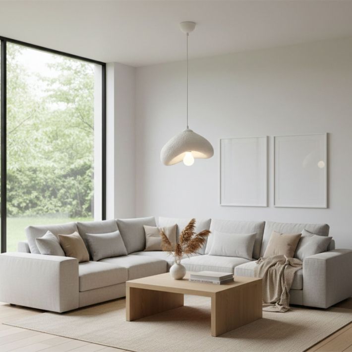 Φωτιστικό οροφής Luna Megapap E27 fiberglass μονόφωτο χρώμα λευκό 30x21x120εκ.