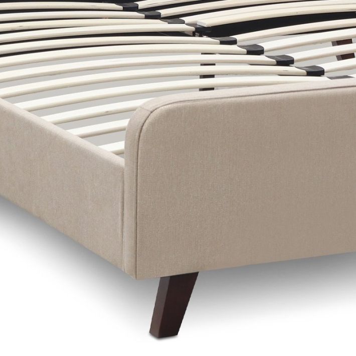 Κρεβάτι Ovelia Megapap υφασμάτινο χρώμα μπεζ 160x200εκ.