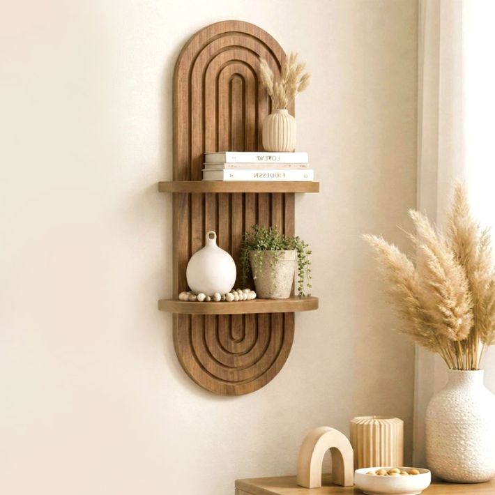 Ραφιέρα τοίχου Artwill Megapap Mdf χρώμα oak 26x13x70εκ.
