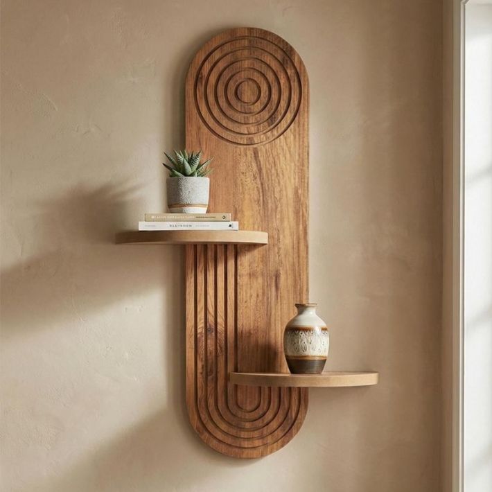 Ραφιέρα τοίχου Artwill Megapap Mdf χρώμα oak 46x13x70εκ.