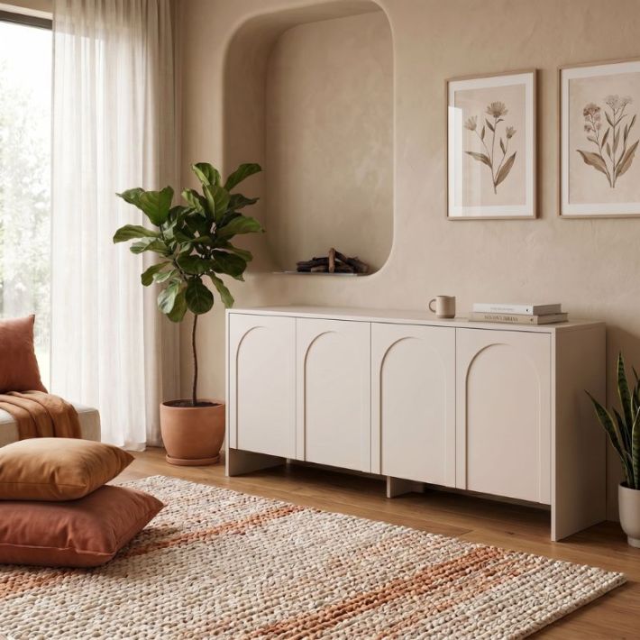 Μπουφές Aurelia Megapap χρώμα κρεμ 180x45x80εκ.