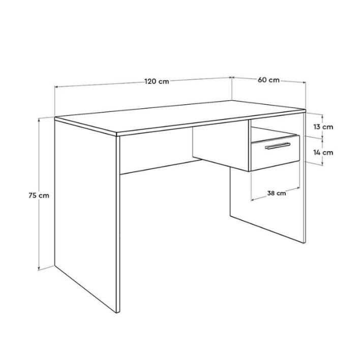 Γραφείο Concept Ξύλινο Ανθρακί 120x60x75εκ. Κωδικός: GP009-0249