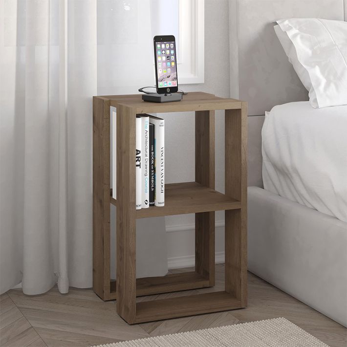 Κομοδίνο Lonie Ξύλινο Καφέ 34x30x55cm GP037-0026,7