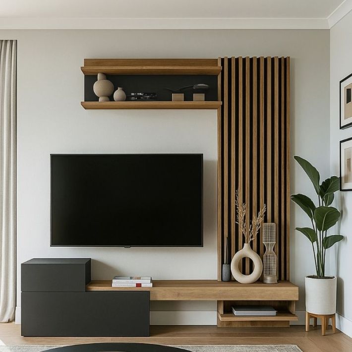 Σύνθεση τηλεόρασης Dumont Megapap χρώμα ανθρακί - sepet oak 180x36,8x200εκ.