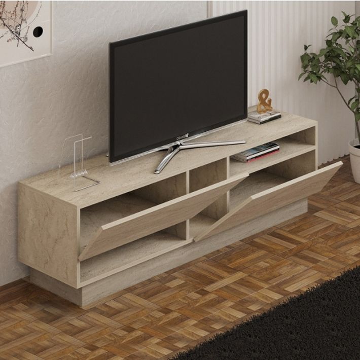 Έπιπλο τηλεόρασης Koza Megapap χρώμα travertine 160x40x45εκ.