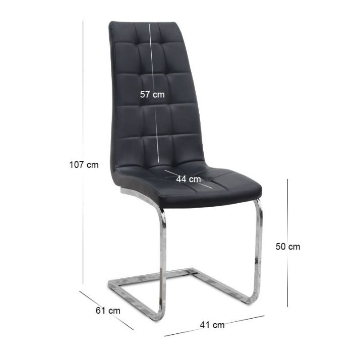 Σετ τραπεζαρία 5τμχ Darlen - Vela Megapap χρώμα sencron black - μαύρο 125x72x74εκ.