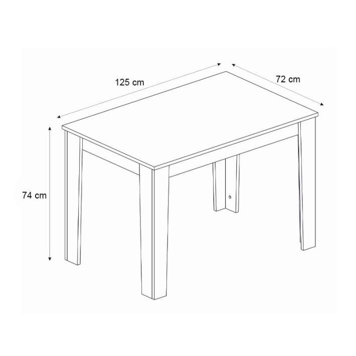 Σετ τραπεζαρία 5τμχ Darlen - Vela Megapap χρώμα sencron black - μαύρο 125x72x74εκ.