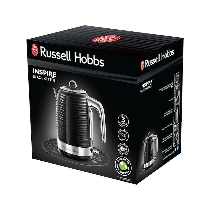 Russell Hobbs Inspire Βραστήρας 1.7lt 2400W Μαύρος