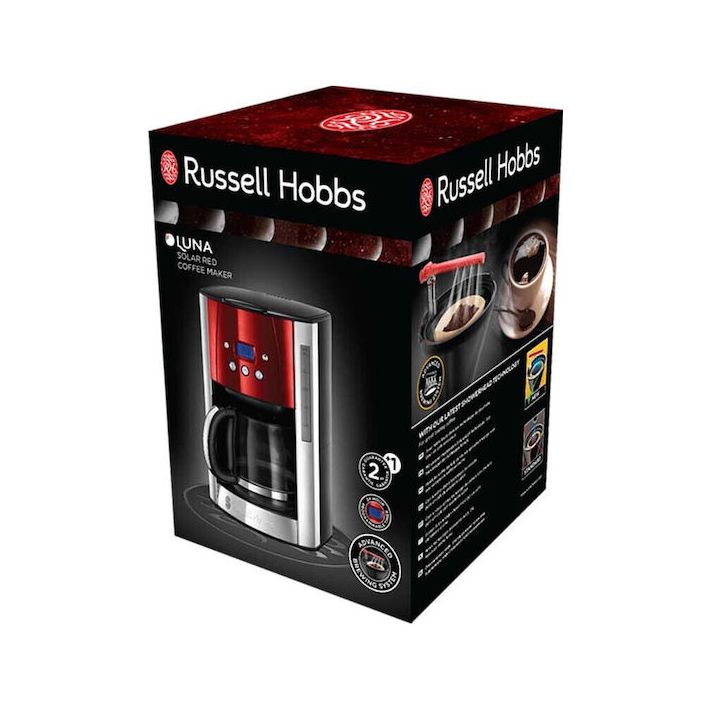 Russell Hobbs Luna Προγραμματιζόμενη Καφετιέρα Φίλτρου 1000W Red