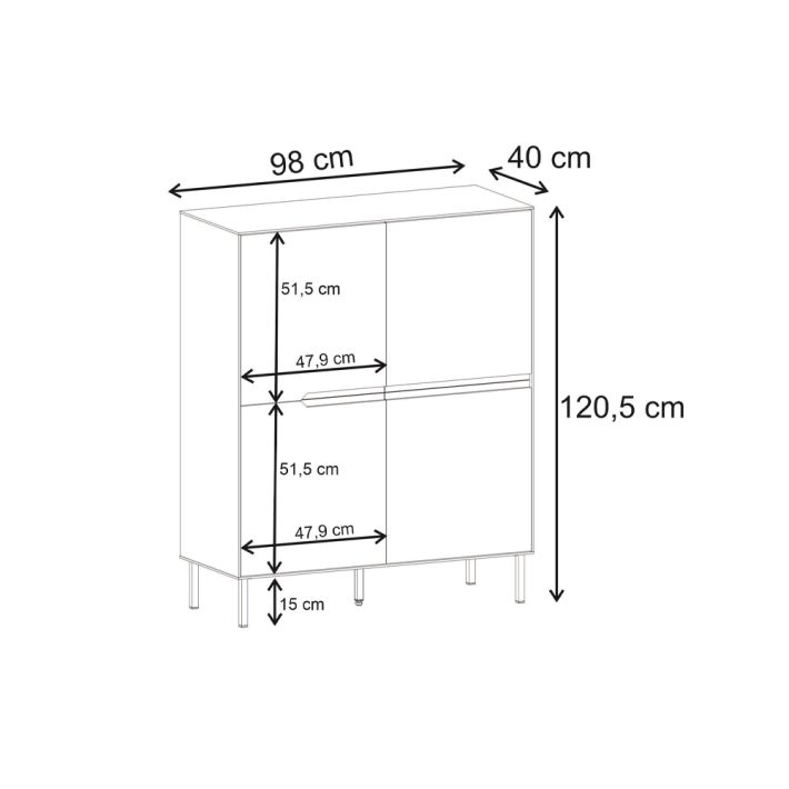 Μπουφές Arch Megapap χρώμα sandstone 98x40x120,5εκ.