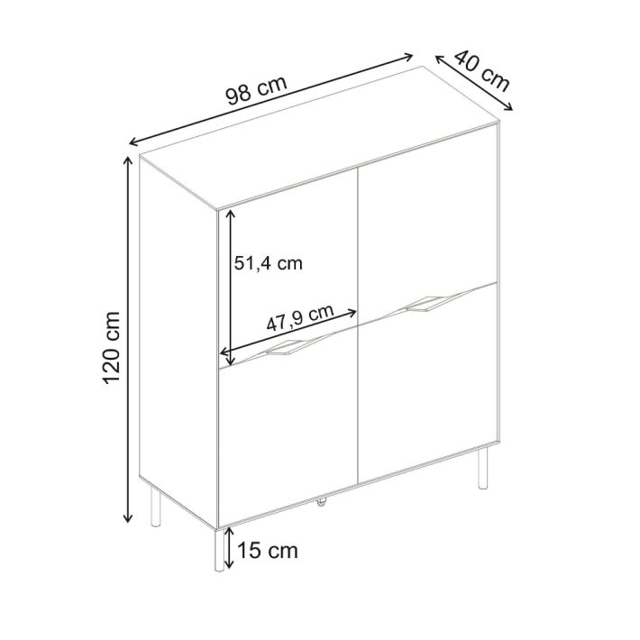 Μπουφές Marquise Megapap χρώμα sandstone 98x40x120εκ.