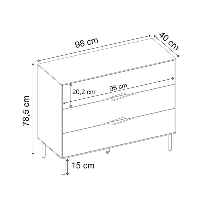 Συρταριέρα Marquise Megapap χρώμα sandstone 98x40x78,5εκ.