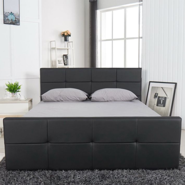 Κρεβάτι Artelibre Anemone Μαύρο pu με Αποθηκευτικό Χώρο 217.5x170.5x100cm(στρώμα 160x200cm)