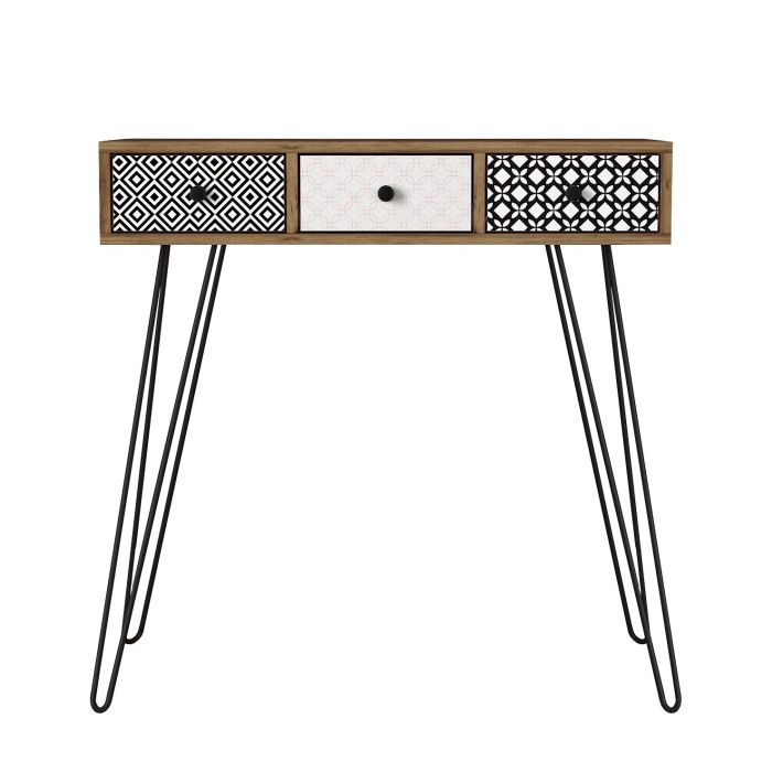 Κονσόλα Artelibre Lidya Καφέ με Σχέδιο 90x35x91cm
