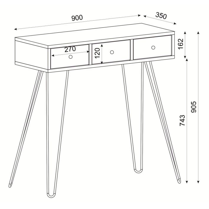 Κονσόλα Artelibre Lidya Καφέ με Σχέδιο 90x35x91cm