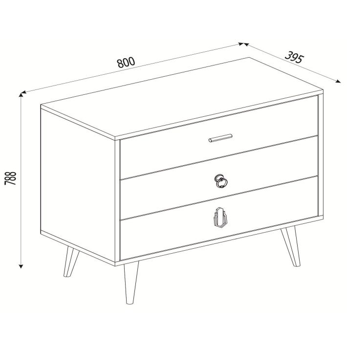 Συρταριέρα Artelibre Kimolos Λευκό/φυσικό/καφέ 80x40x79cm