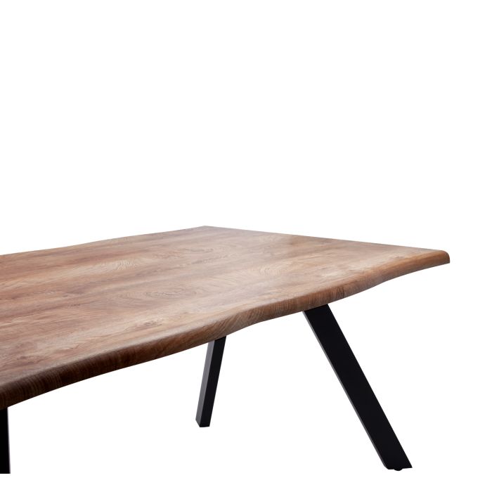 Τραπέζι Τραπεζαρίας Artelibre Aosa Honey Maple/μαύρο Mdf/μέταλλο 200x100x76cm