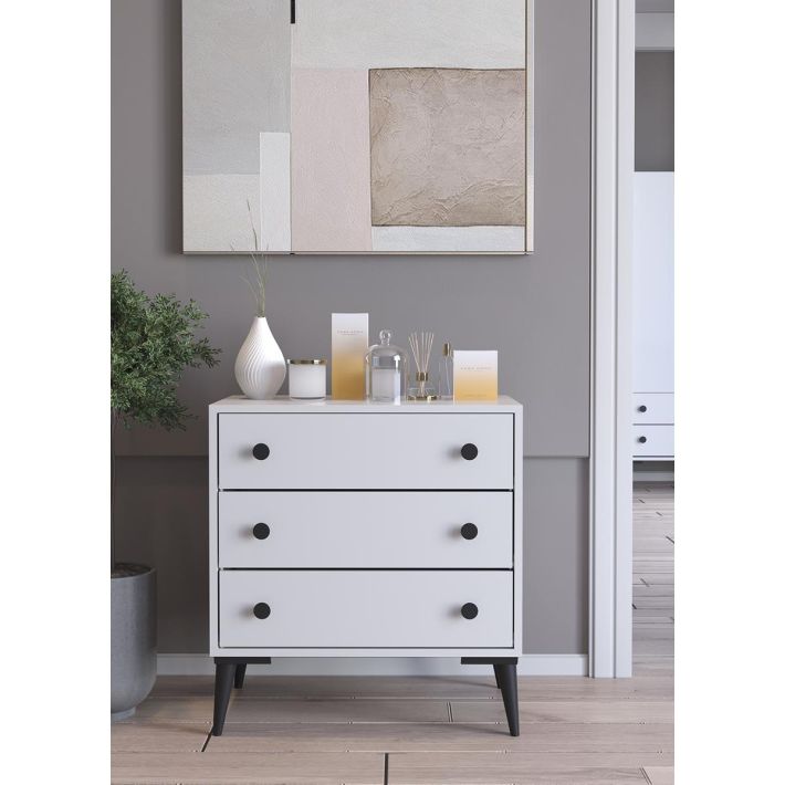 Συρταριέρα Artelibre Amari Λευκό Μοριοσανίδα 72x43x79cm