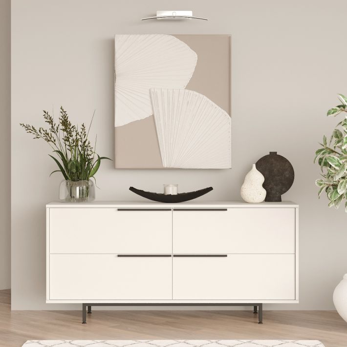 Μπουφές Artelibre Cartmel Λευκό Μοριοσανίδα/μέταλλο 44.5x160x74.3cm