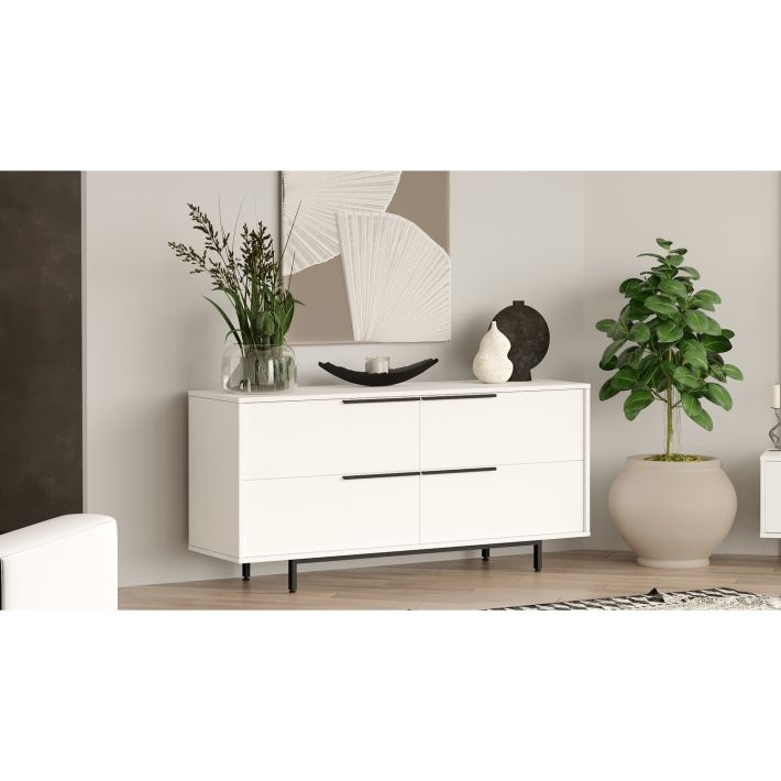Μπουφές Artelibre Cartmel Λευκό Μοριοσανίδα/μέταλλο 44.5x160x74.3cm