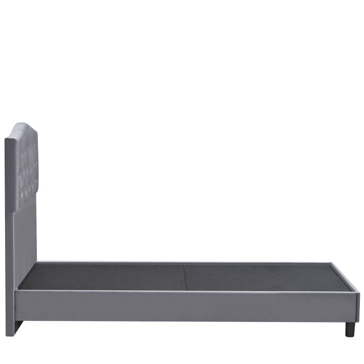 Κρεβάτι Μονό Artelibre Juniper Γκρι Ύφασμα 209x101x125cm (Στρώμα 90x200cm)