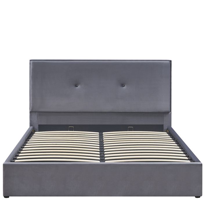 Κρεβάτι Υπέρδιπλο Artelibre Yuma Γκρι Ύφασμα 214x1170x10cm (Στρώμα 160x200cm)