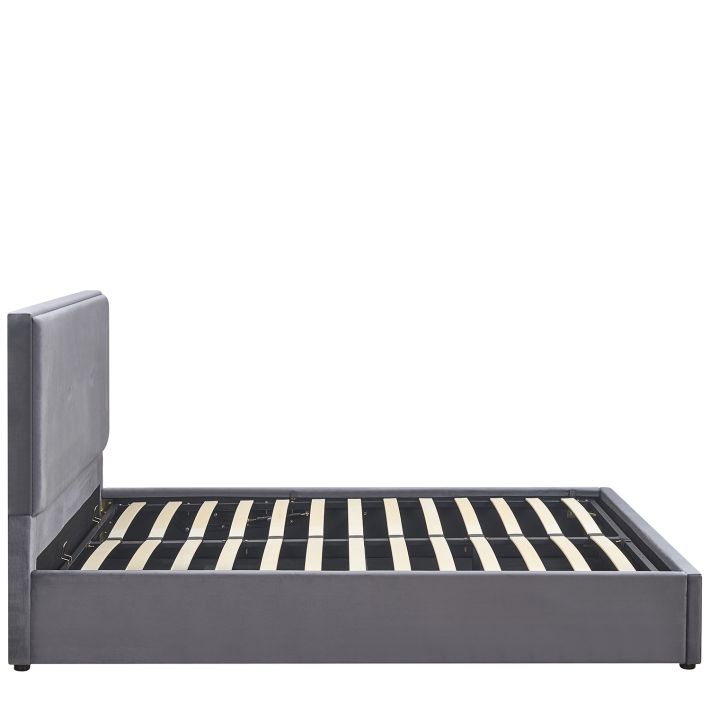 Κρεβάτι Υπέρδιπλο Artelibre Yuma Γκρι Ύφασμα 214x1170x10cm (Στρώμα 160x200cm)