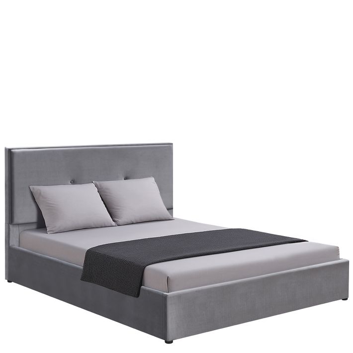 Κρεβάτι Υπέρδιπλο Artelibre Yuma Γκρι Ύφασμα 214x1170x10cm (Στρώμα 160x200cm)