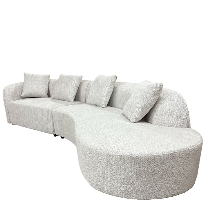 Καναπές Montaro Artelibre Γκρι Ανοιχτό Ύφασμα 140x105x65cm/206x124x68cm