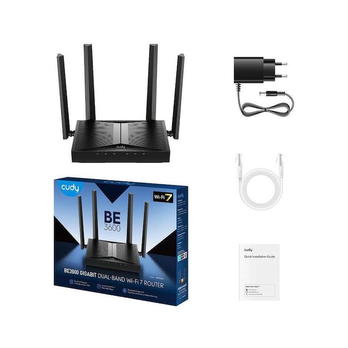 Cudy WR3600 v1 Ασύρματο Router Wi-Fi 7 με 5 Θύρες Gigabit (WR3600)