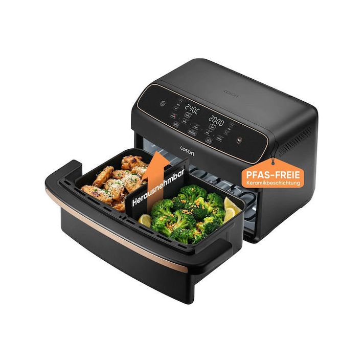 Cosori TwinFry Compact Air Fryer με Wi-Fi & Διπλό Αποσπώμενο Κάδο 8.6lt Μαύρο