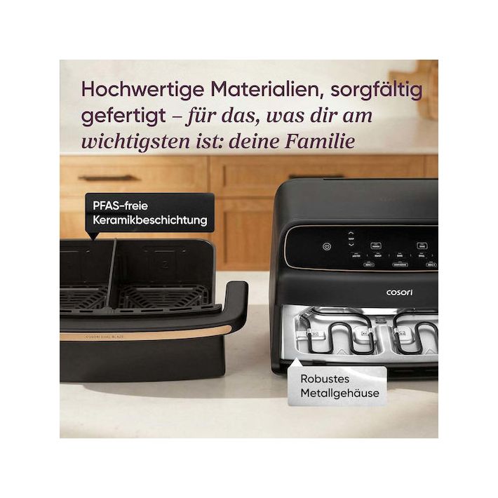 Cosori TwinFry Compact Air Fryer με Wi-Fi & Διπλό Αποσπώμενο Κάδο 8.6lt Μαύρο