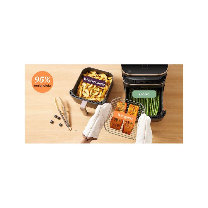 Cosori Turbo Tower Pro Air Fryer με Wi-Fi & Διπλό Αποσπώμενο Κάδο 10.8lt Μαύρο